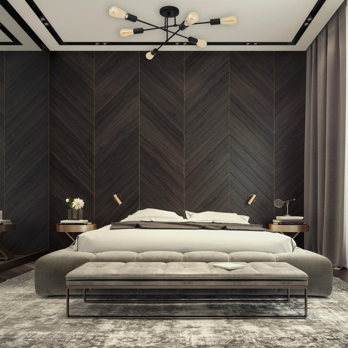 DECKENLEUCHTE    58/58/24 cm  - Schwarz, KONVENTIONELL, Metall (58/58/24cm)