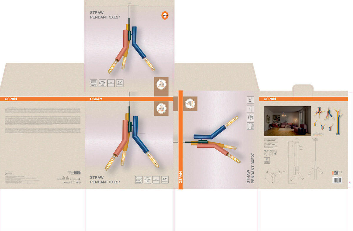 HÄNGELEUCHTE 32/134 cm  - Design, Metall (32/134cm) - Osram