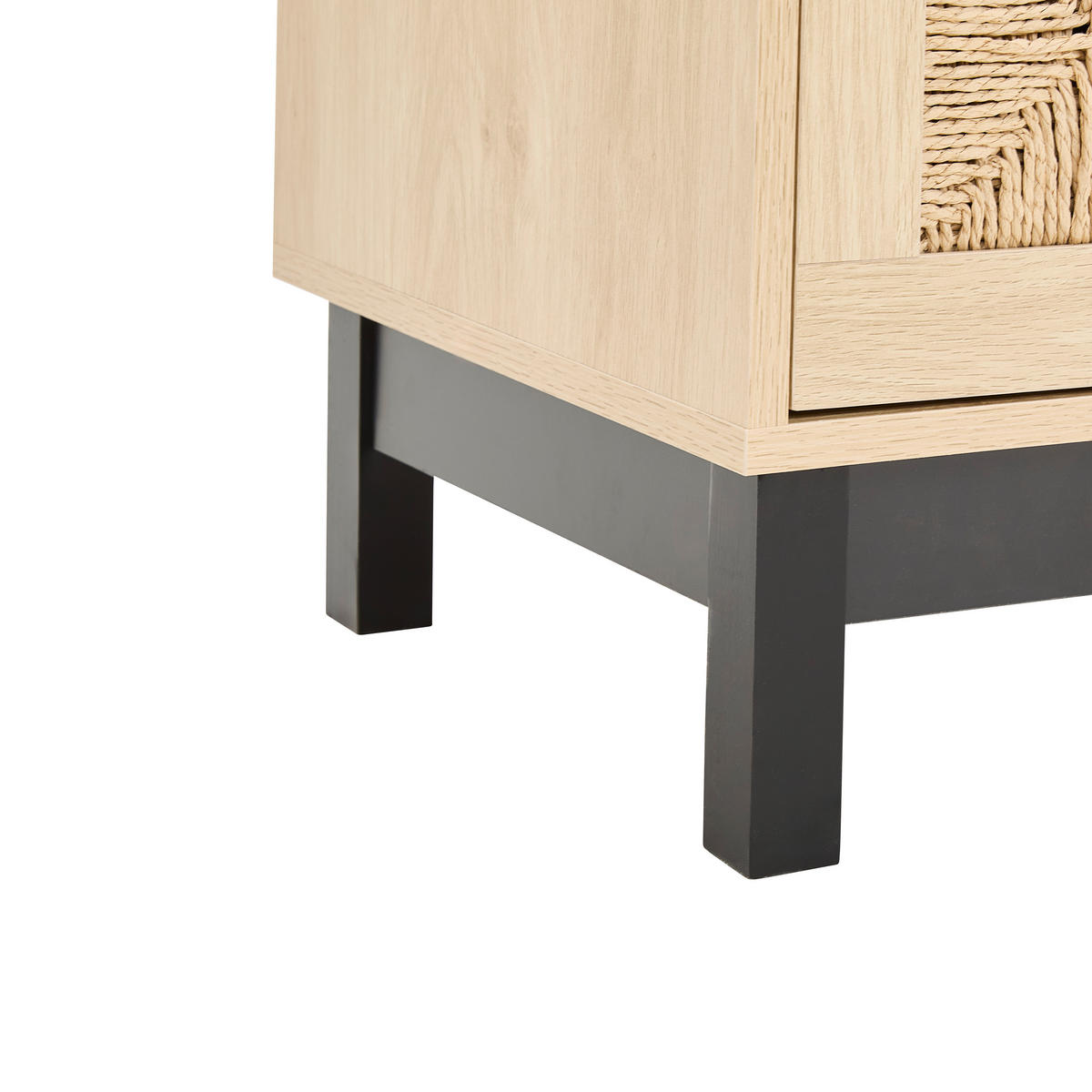 GARDEROBENSCHRANK  in 80/190/39 cm  - Schwarz/Naturfarben, Natur, Holz/Papier (80/190/39cm) - MID.YOU