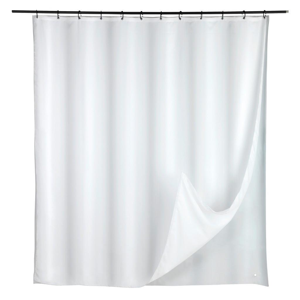 Thumbnail - Schöner Wohnen Duschvorhang Saoba GRS Pes, Weiß, Kunststoff, Textil, 180x200 cm, inkl. Ringe, wasserundurchlässig, Badte...