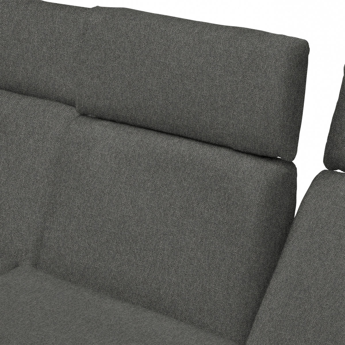 ECKSOFA Chenille, Flachgewebe Braun, Graubraun  - Graubraun/Schwarz, Design, Textil/Metall (270/239cm) - Koinor