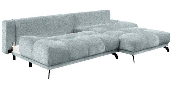 ECKSOFA in Chenille Türkis  - Türkis/Schwarz, MODERN, Textil/Metall (290/182cm) - Hom`in