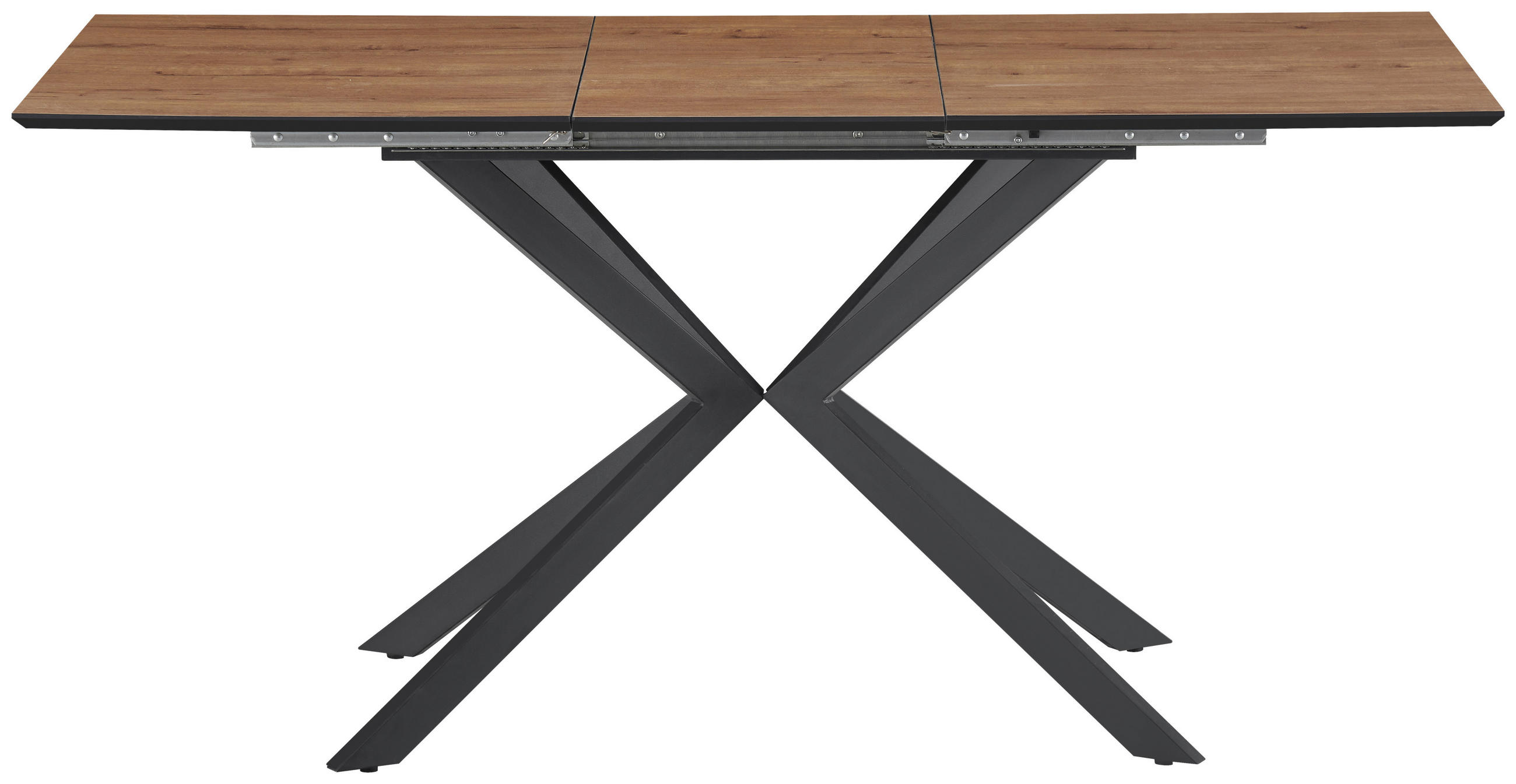 ESSTISCH Eichefarben rechteckig  ausziehbar  - Eichefarben/Schwarz, KONVENTIONELL, Holzwerkstoff/Metall (120-160/76/80cm) - MID.YOU