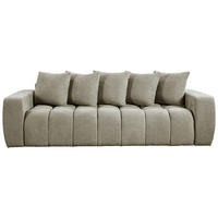 SCHLAFSOFA  mit Liegefunktion, Schlafen auf Sitzhöhe Struktur, Bouclé Taupe  - Taupe/Schwarz, Basics, Kunststoff/Textil (250/86/140cm) - Livetastic