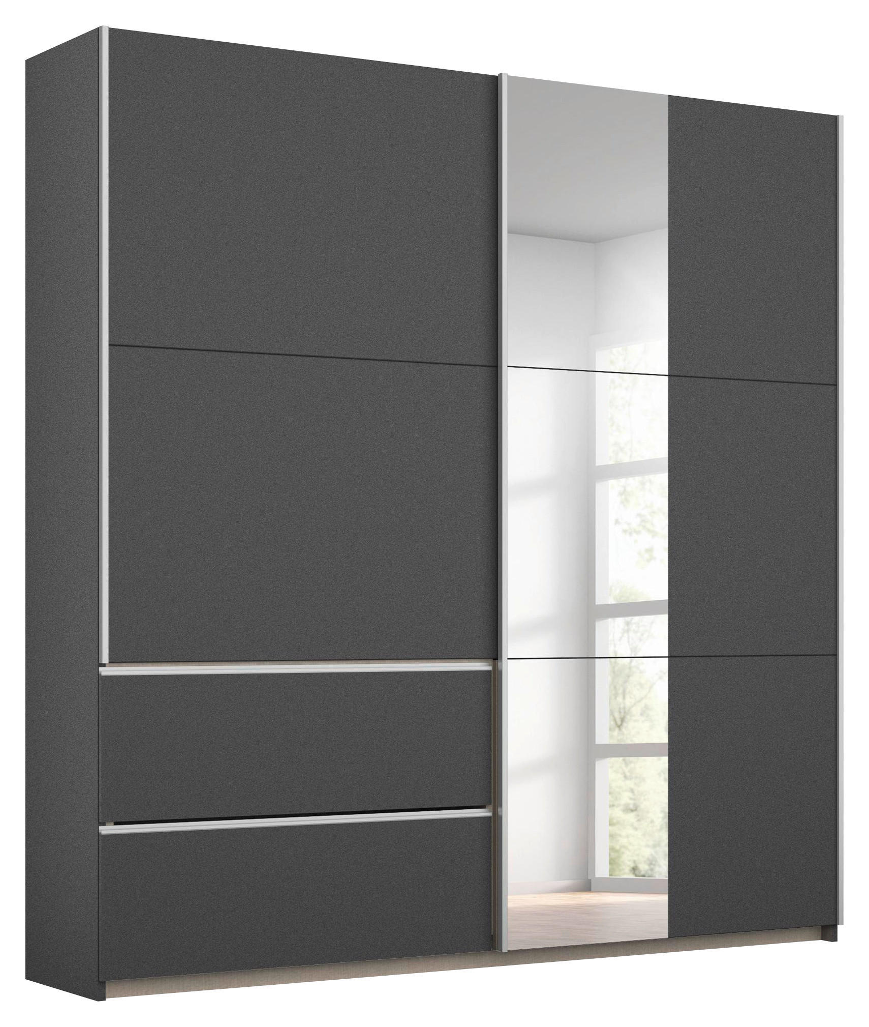 ORMAR S KLIZNIM VRATIMA siva   - siva/boje aluminija, Design, drvni materijal/metal (175/210/59cm) - Rauch Möbel