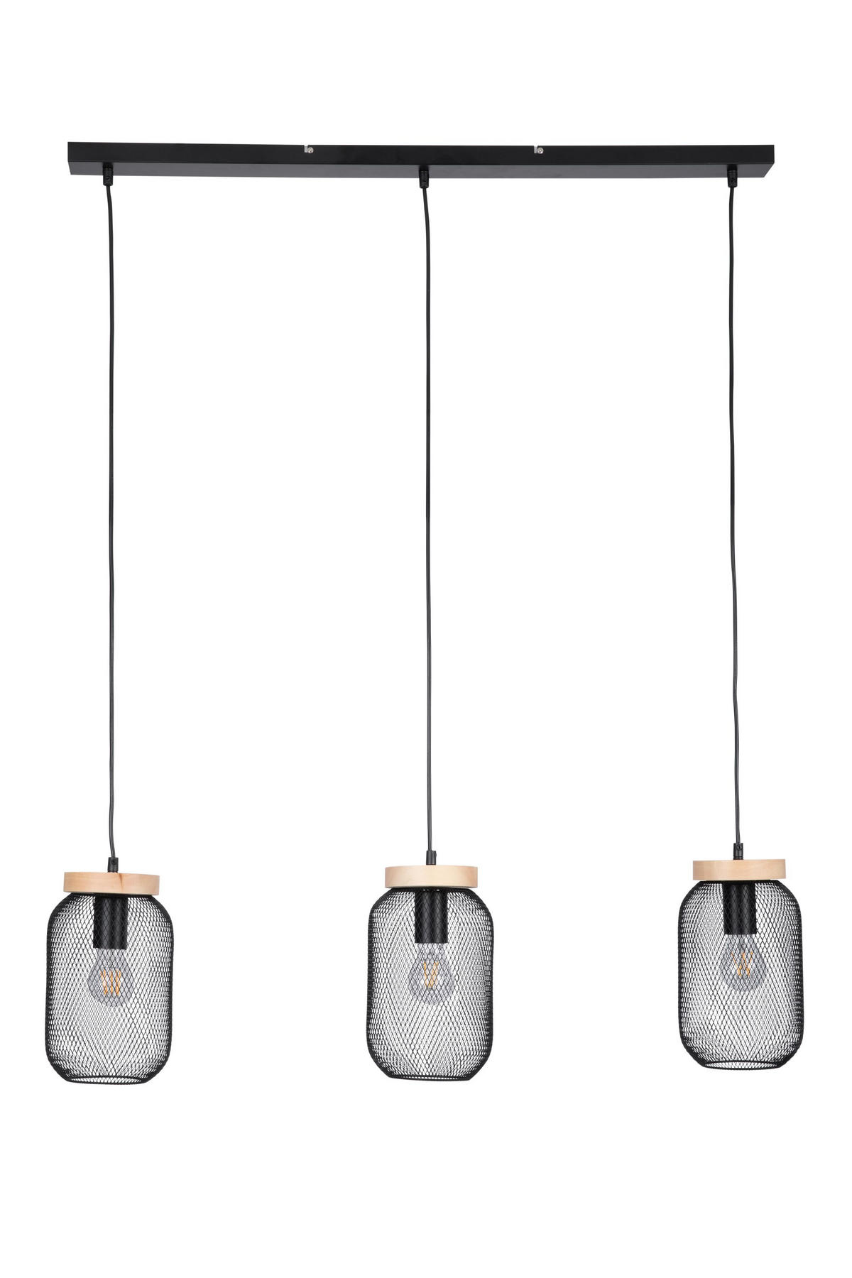 HÄNGELEUCHTE 16/120 cm  - Schwarz, LIFESTYLE, Holz/Metall (16/120cm) - Marama