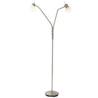 LED-STEHLEUCHTE 23/152 cm    - Weiß/Nickelfarben, Basics, Glas/Metall (23/152cm)