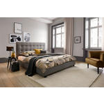 POLSTERBETT Lattenrost Hellgrau 180/200 cm  - Hellgrau, MODERN, Holz/Textil (180/200cm) - Carryhome