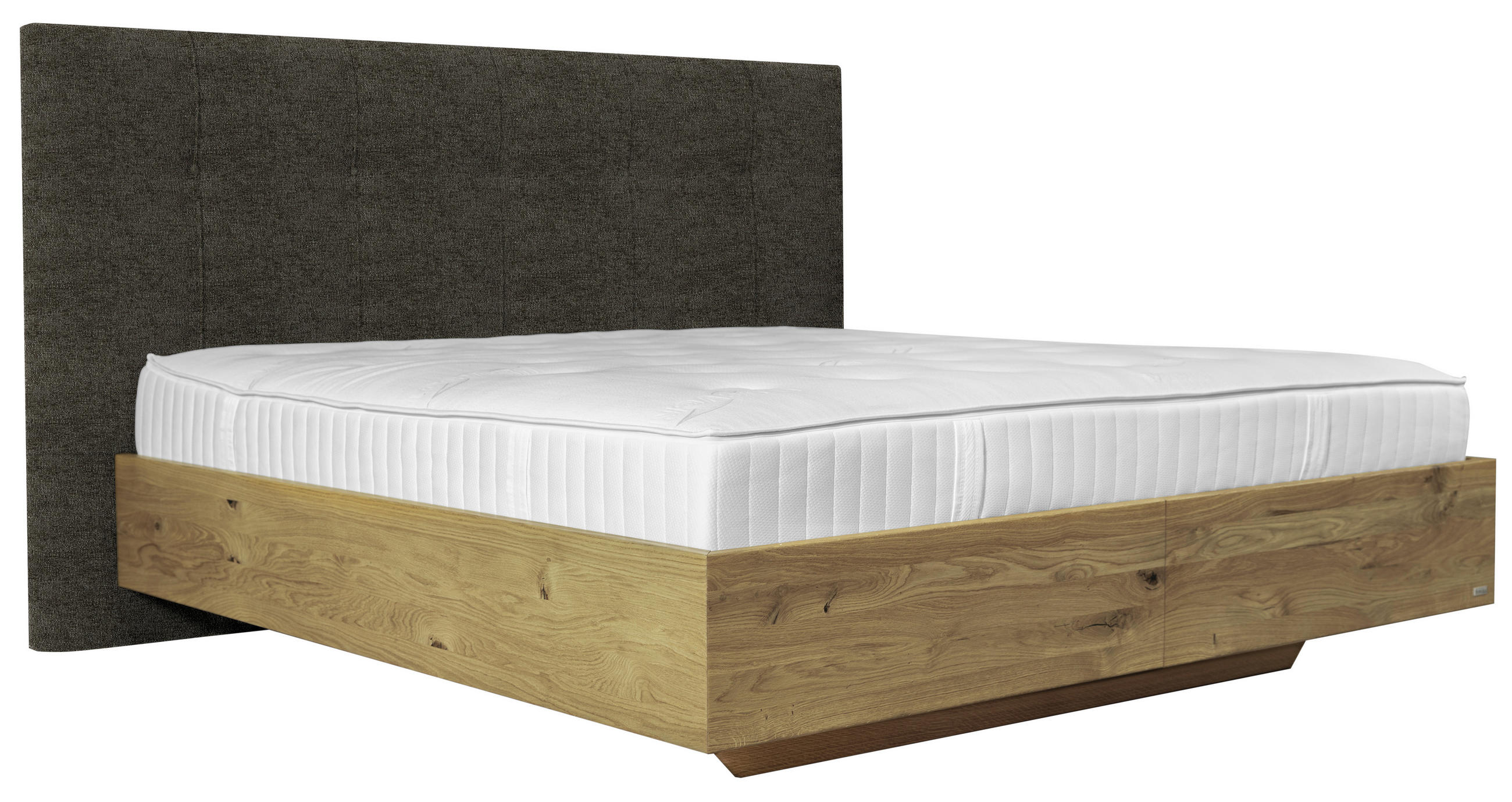 BOXSPRINGBETT 180/200 cm  in Dunkelbraun, Wildeiche  - Wildeiche/Dunkelbraun, Natur, Holz/Textil (180/200cm) - Valnatura