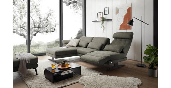 ECKSOFA in Flachgewebe Grün 176-217/259-307 cm - Schwarz/Grün, Design, Textil/Metall (176-217/259-307cm) - Dieter Knoll