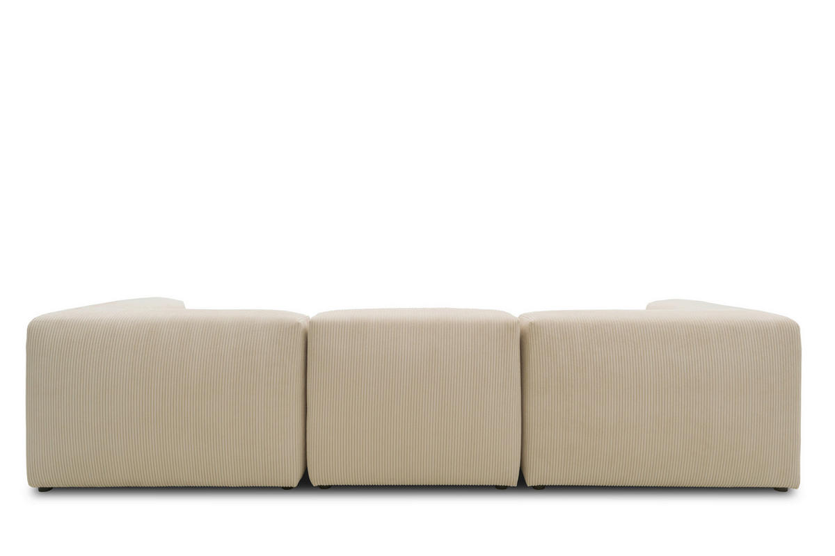 3-SITZER-SOFA Cord, Mikrofaser Creme  - Creme/Schwarz, Design, Kunststoff/Textil (301/69/108cm) - MID.YOU