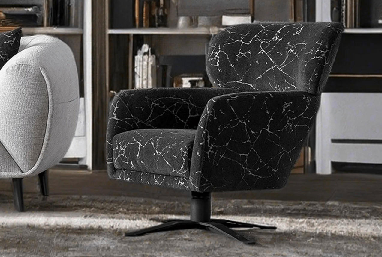 SESSEL in Leinenoptik Anthrazit - Anthrazit/Schwarz, Design, Textil/Metall (78/86/90cm) - Livetastic