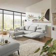 ECKSOFA  in Flachgewebe Silberfarben  175-224/255-365 cm  - Silberfarben/Schwarz, Design, Textil/Metall (175-224/255-365cm) - Dieter Knoll