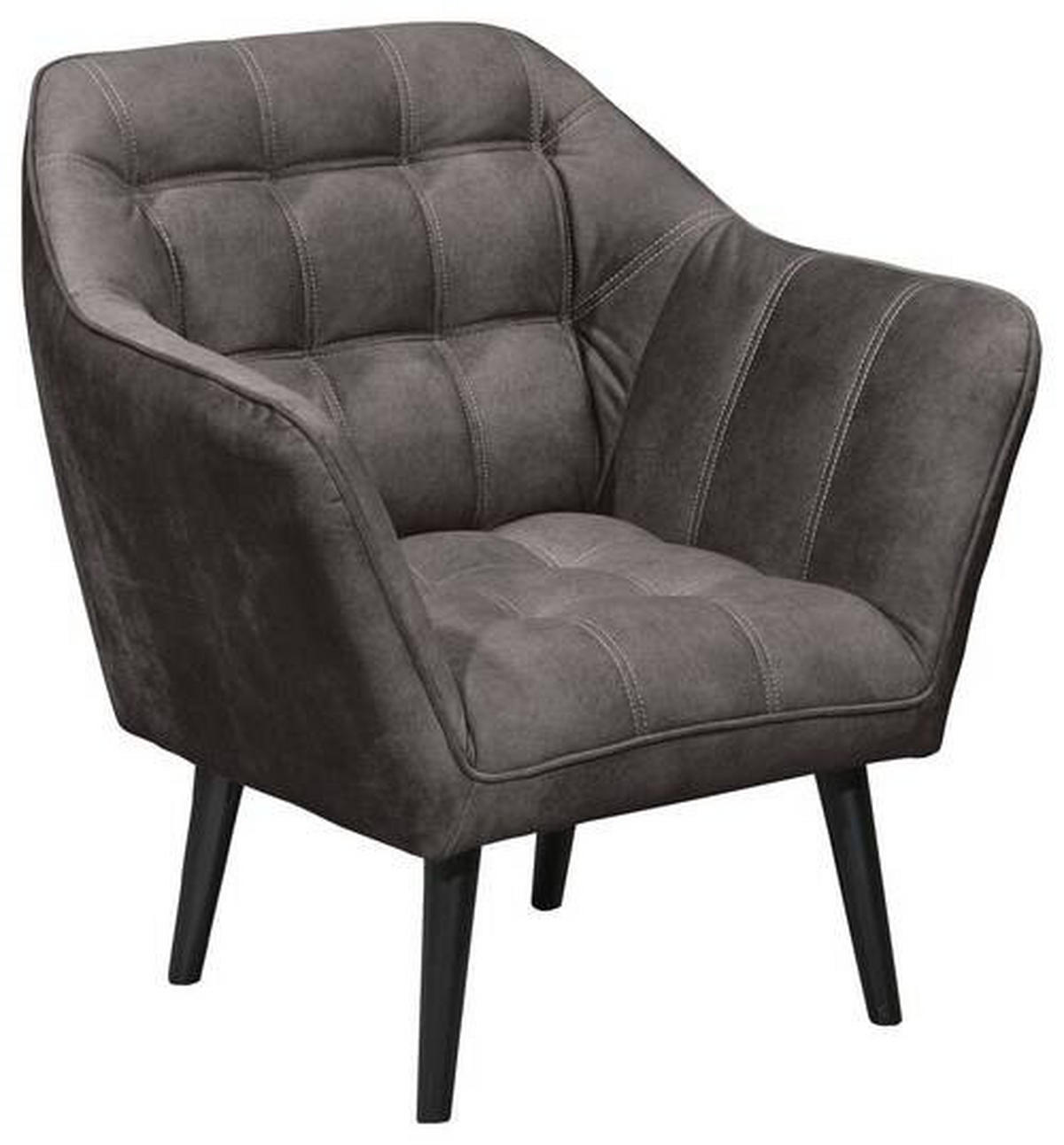 COCKTAILSESSEL in Mikrovelours Dunkelbraun  - Dunkelbraun/Schwarz, Modern, Holz/Holzwerkstoff (84/87/70cm) - MID.YOU