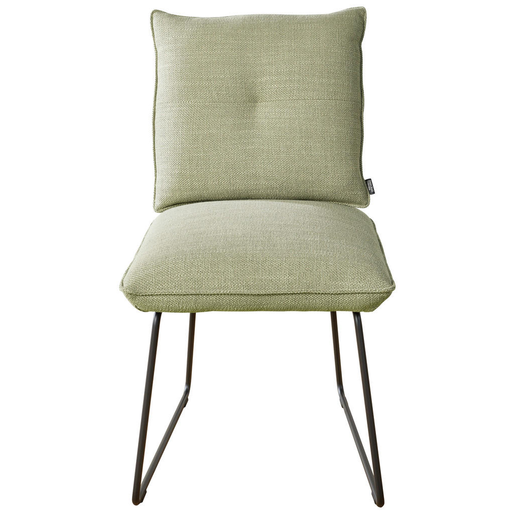 Thumbnail - Dieter Knoll Stuhl, Grün, Beige, Metall, Textil, Kufe, Rundrohr, 50x90x70 cm, Lederauswahl, Stoffauswahl, Esszimmer, Stü...