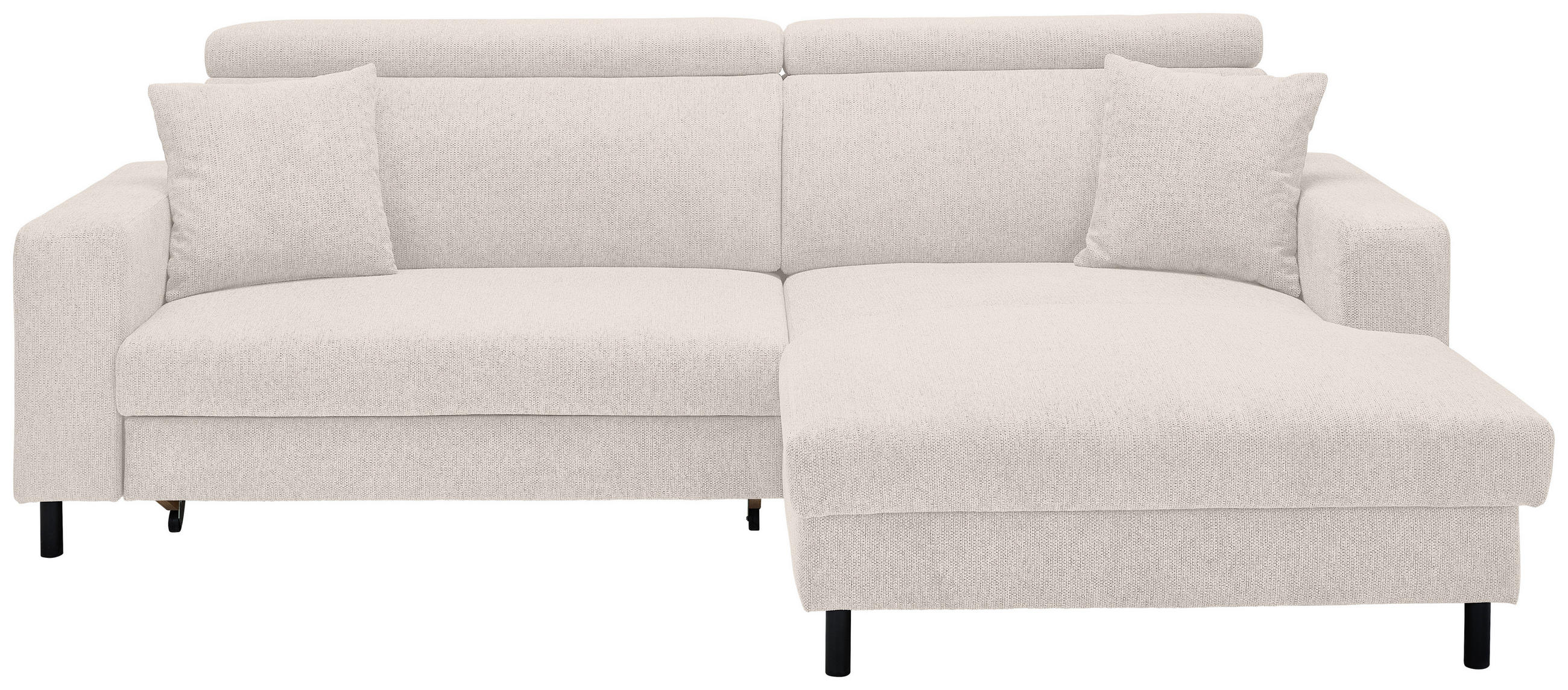 HÖRNSOFFA i flatväv cremefärgad  - svart/cremefärgad, Design, metall/textil (262/166cm) - Livetastic