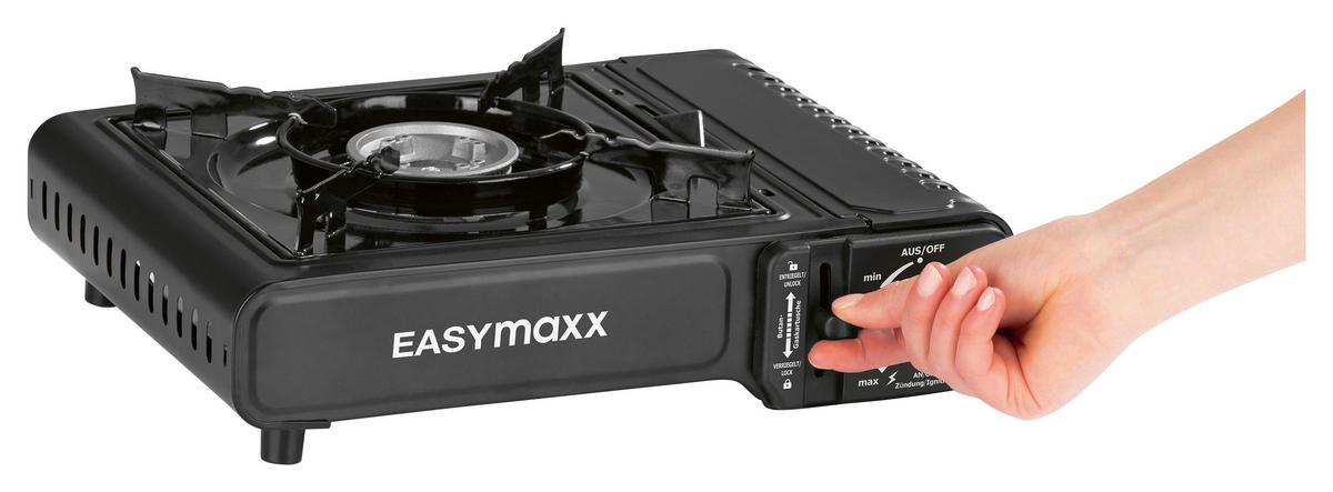 GASKOCHER Schwarz EASYmaxx  - Schwarz, Basics, Kunststoff/Metall (35/31/11cm) - EASYMAXX