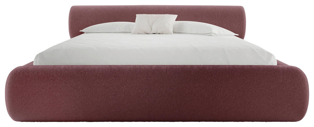 POLSTERBETT 160/200 cm,  in Dunkelrot, Lattenrost, Bettkasten,  - Schwarz/Dunkelrot, Design, Holz/Textil (160/200cm) - Chameo