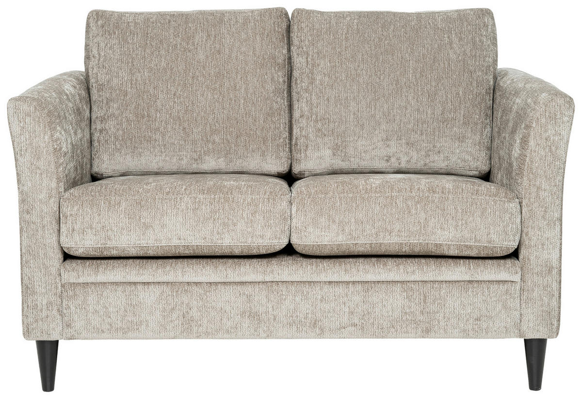 2-SITS SOFFA i trä, metall, textil cappuccino  - cappuccino/svart, Klassisk, metall/trä (138/90/87cm) - Best Price