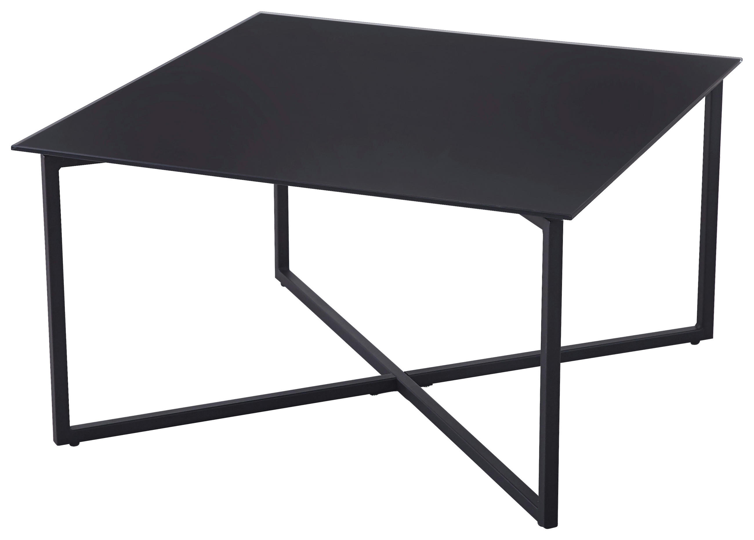 COUCHTISCH ESG 80/80/45 cm quadratisch Schwarz  - Schwarz, Design, Glas/Metall (80/80/45cm) - Carryhome