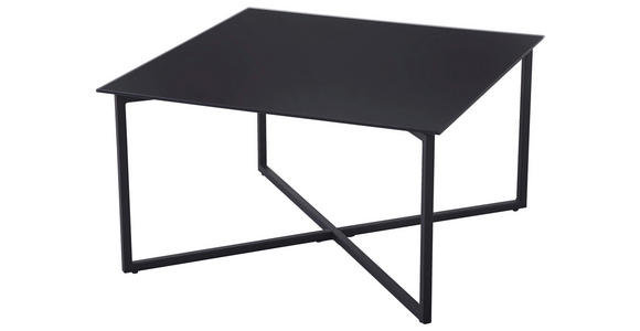 COUCHTISCH in Metall, Glas 80/80/45 cm  - Schwarz, Design, Glas/Metall (80/80/45cm) - Carryhome