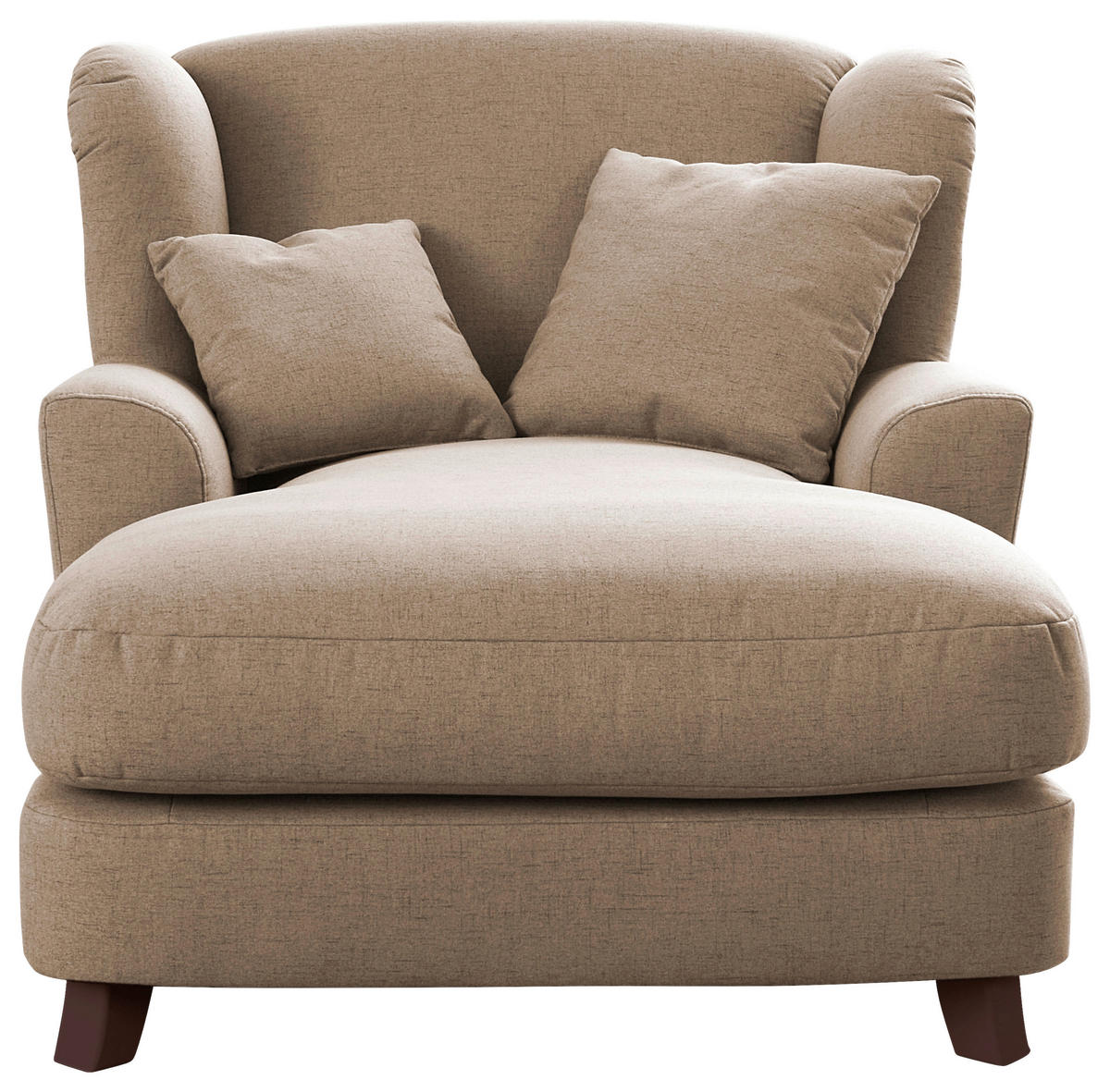XXL-SESSEL in Flachgewebe Beige  - Dunkelbraun/Beige, Modern, Textil (109/104/145cm) - Sit & More