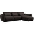 ECKSOFA  in Chenille Schwarzbraun  340/190 cm  - Schwarzbraun/Walnussfarben, Design, Kunststoff/Textil (340/190cm) - Belluti