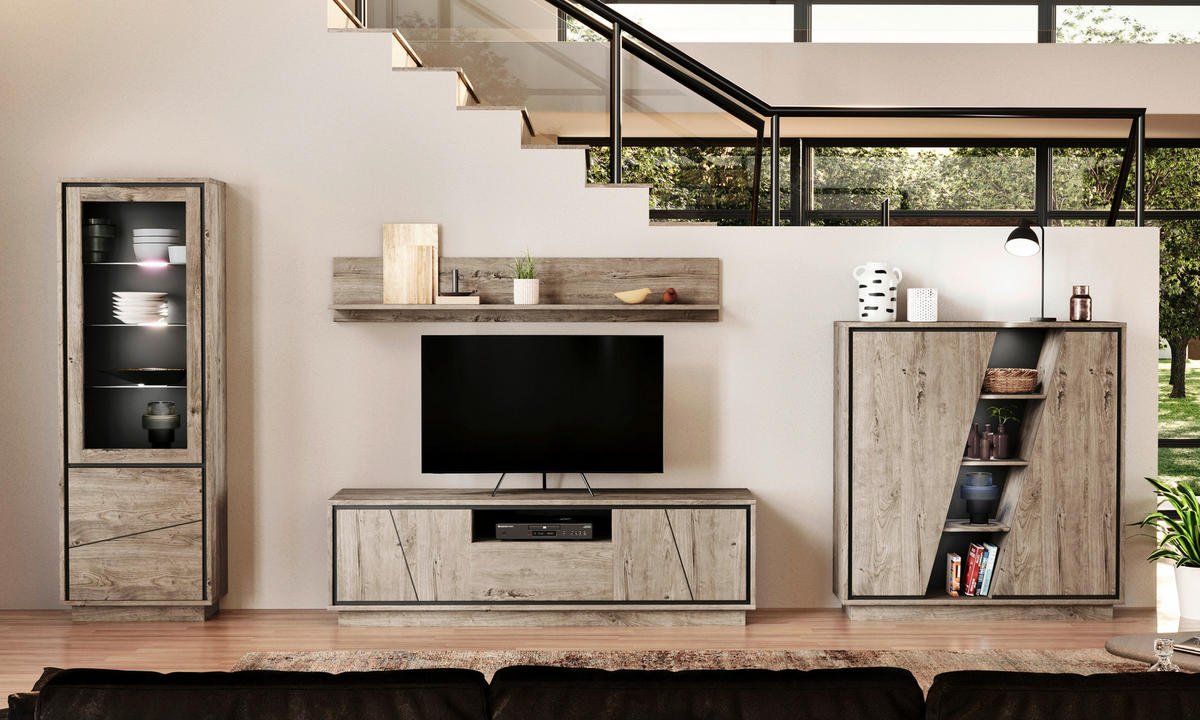 VYSOKÁ KOMODA, koňaková, 128/143/37 cm - koňaková, Design, kompozitní dřevo (128/143/37cm) - Livetastic