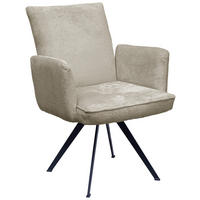ARMLEHNSTUHL  in Eisen Teddystoff  - Taupe/Schwarz, Design, Textil/Metall (63/87/71cm) - Welnova