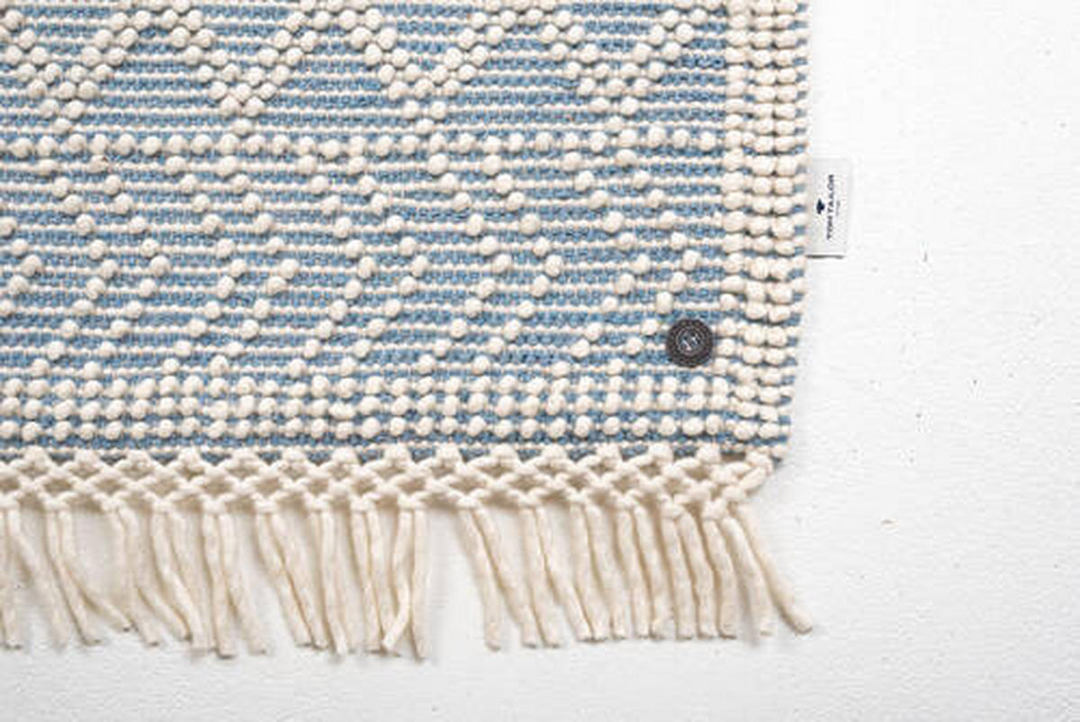 HANDWEBTEPPICH 190/290 cm Colored Macrame four Creme, Pastellblau  - Pastellblau/Creme, KONVENTIONELL, Textil (190/290cm) - Tom Tailor