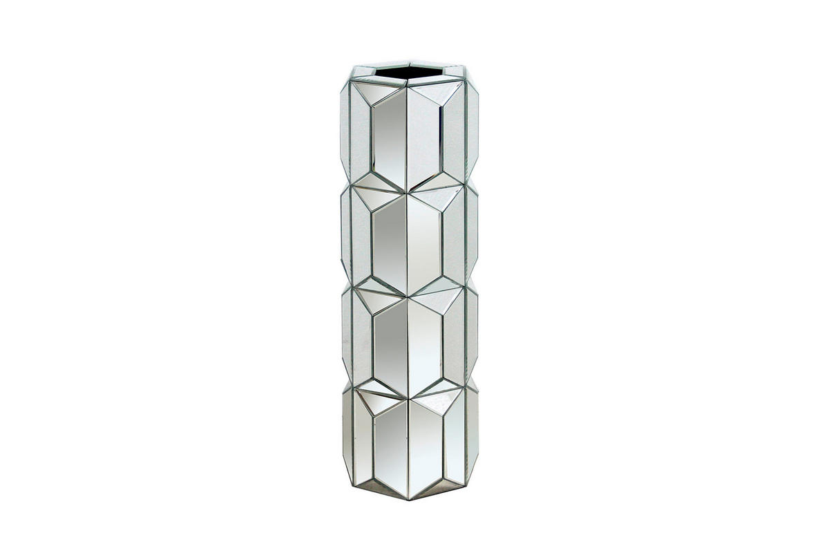 VÁZA 53 cm  - ezüst, Basics, Üveg (19/53/18cm) - Ambia Home