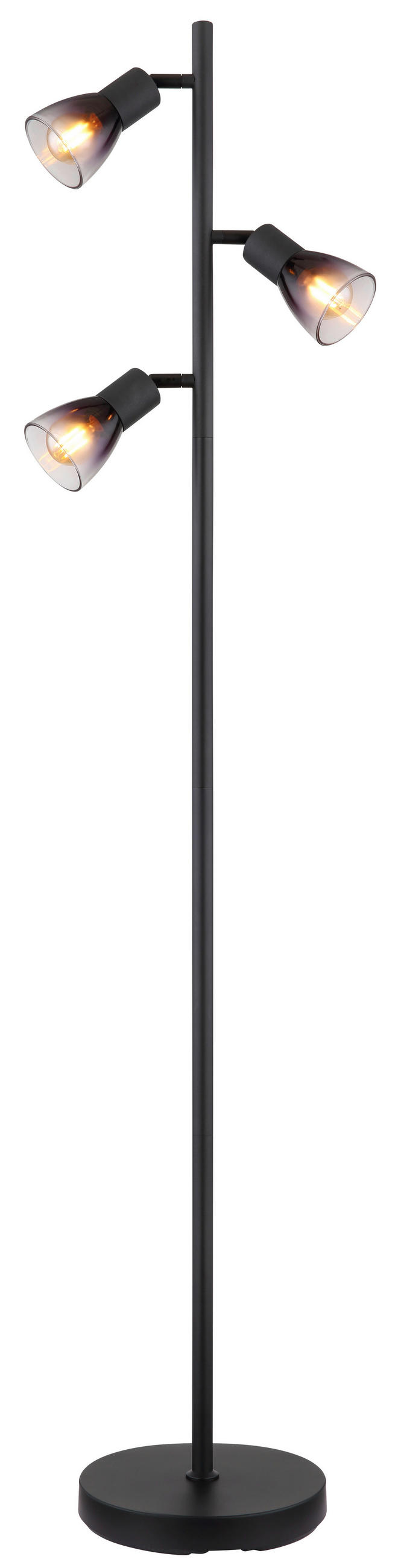 STEHLEUCHTE 30/22/161 cm    - Klar/Schwarz, Design, Glas/Metall (30/22/161cm) - Globo