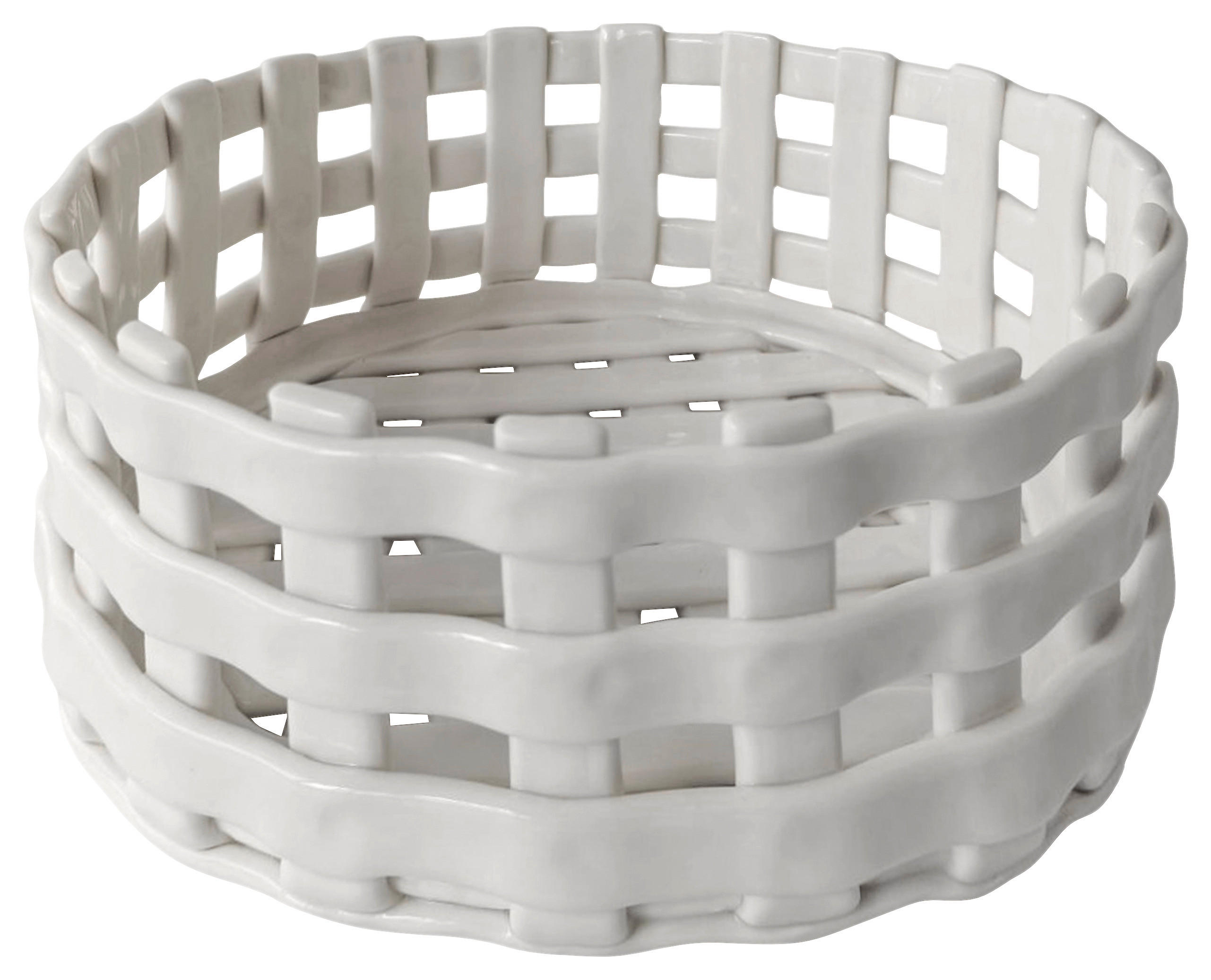 OKRASNA KOŠARA    20/8 cm    - bela, Design, keramika (20/8cm) - Ambia Home