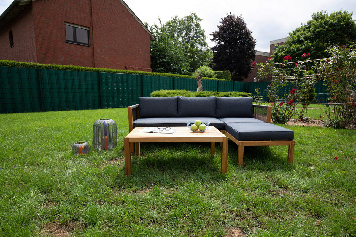 LOUNGEGARNITUR  198/132 cm   - Schwarz/Akaziefarben, Basics, Holz/Textil (198/132cm) - Acamp
