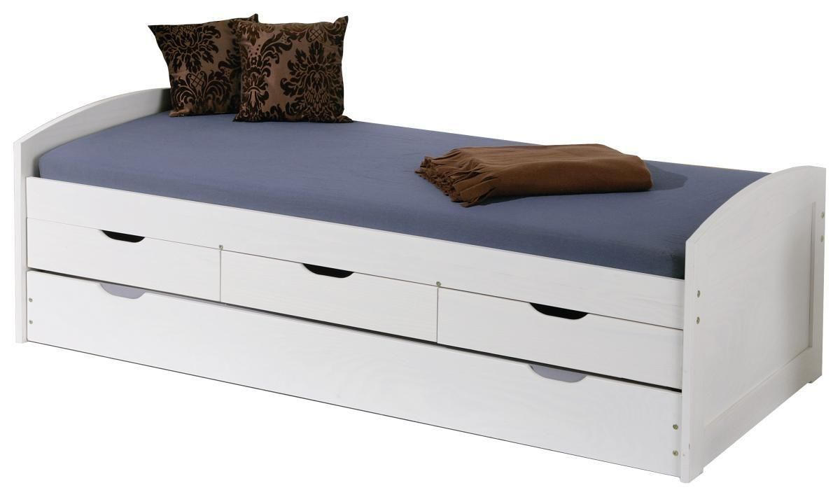 AUSZIEHBETT 90/200 cm  in Weiß  - Weiß, LIFESTYLE, Holz (90/200cm) - Xora
