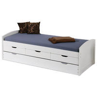 AUSZIEHBETT 90/200 cm,  in Weiß, Lattenrost  - Weiß, LIFESTYLE, Holz (90/200cm) - Xora