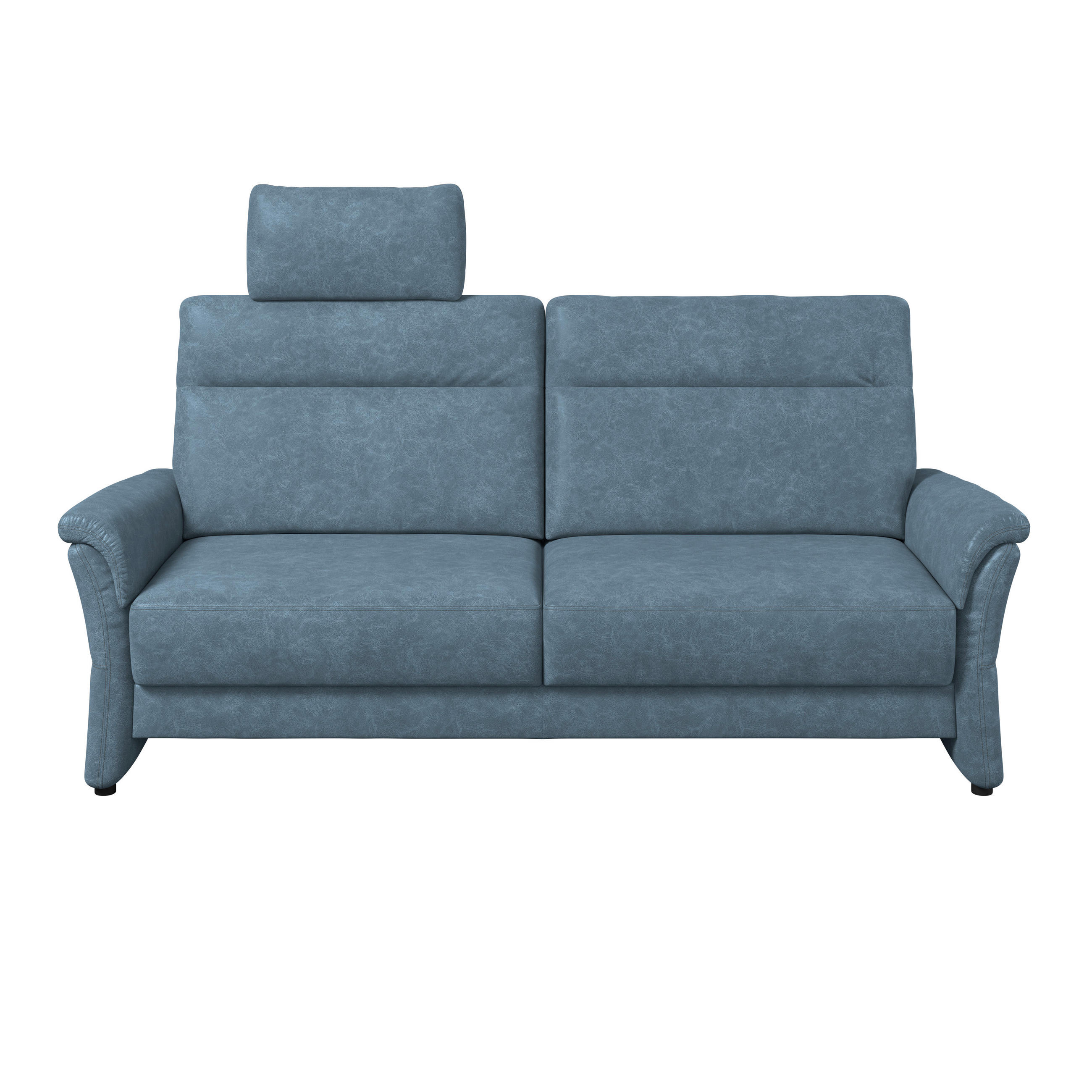 3,5-SITZER  in Mikrofaser Blaugrau Modern, Retro  - Blaugrau/Schwarz, KONVENTIONELL, Kunststoff/Textil (205/98/91cm) - Elegando
