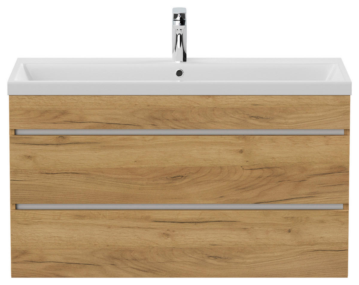 WASCHTISCHKOMBI 100 cm  - Eichefarben/Weiß, Basics, Holzwerkstoff (100cm) - MID.YOU