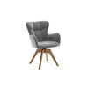 ARMLEHNSTUHL  Sitzfläche 360° drehbar Bouclé  - Wildeiche/Grau, Modern, Holz/Textil (66/89/63cm) - MID.YOU