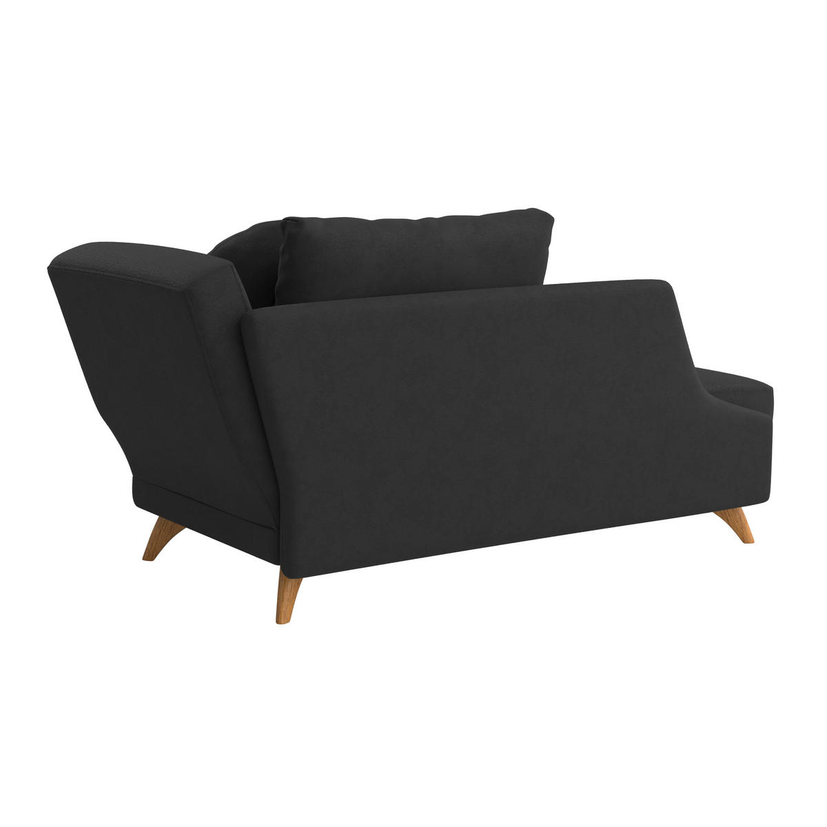 RÉCAMIERE in Flachgewebe Schwarz  - Eichefarben/Schwarz, Modern, Holz/Textil (205/74-87/94cm) - Bali