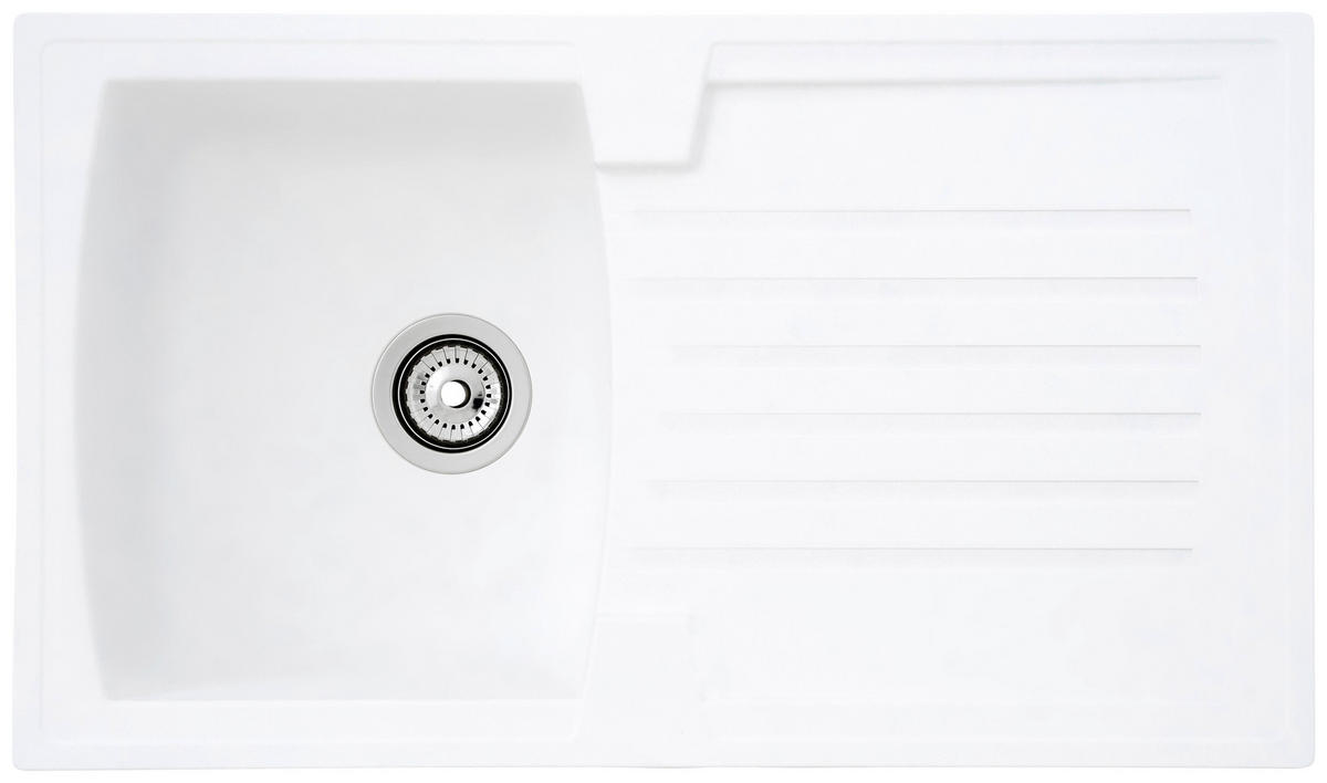 SPÜLE 1712BOSTON86X50W  - Weiß, Trend, Glas/Kunststoff (86/20/50cm) - Respekta