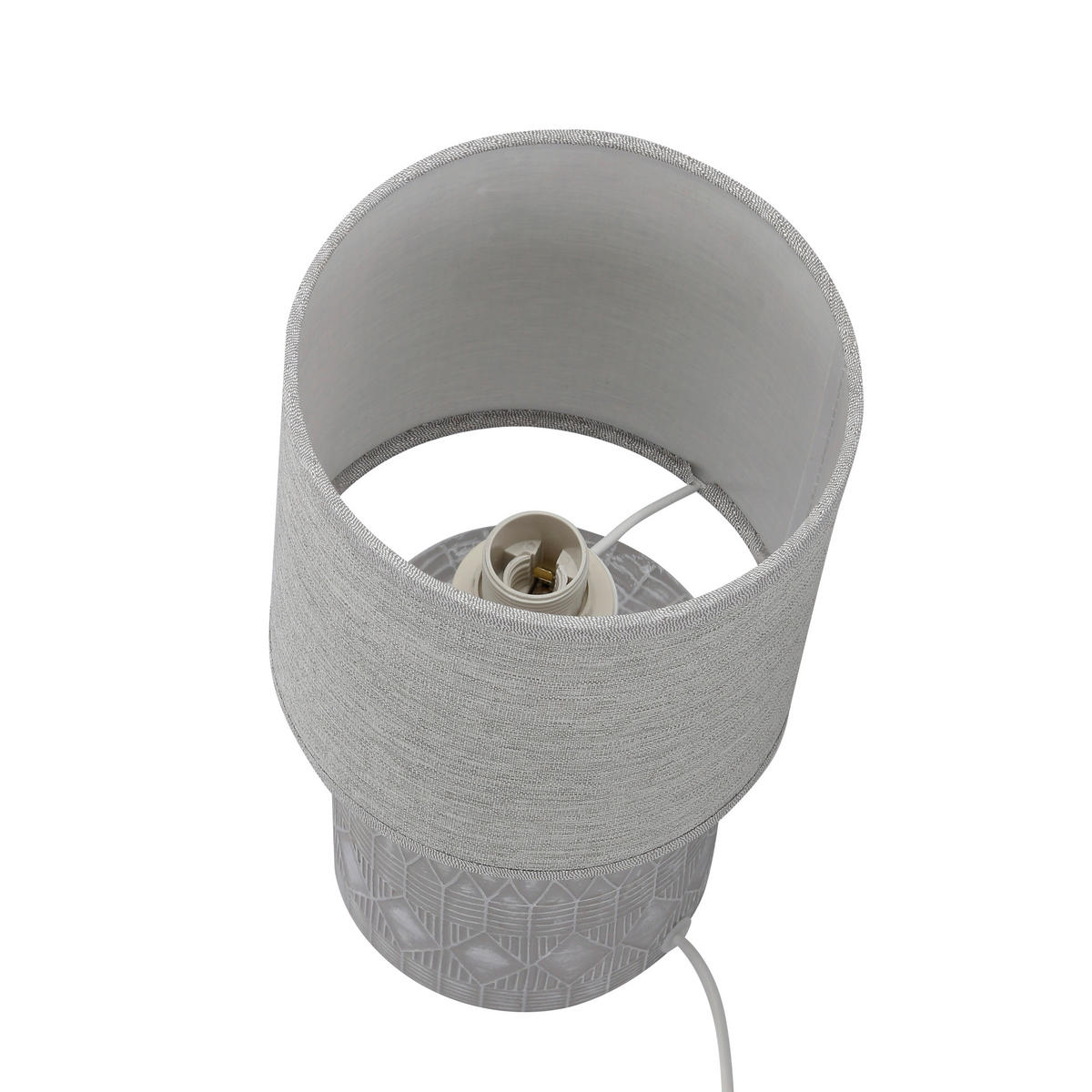 TISCHLEUCHTE 14/14/26 cm   - Grau, KONVENTIONELL, Textil/Metall (14/14/26cm)