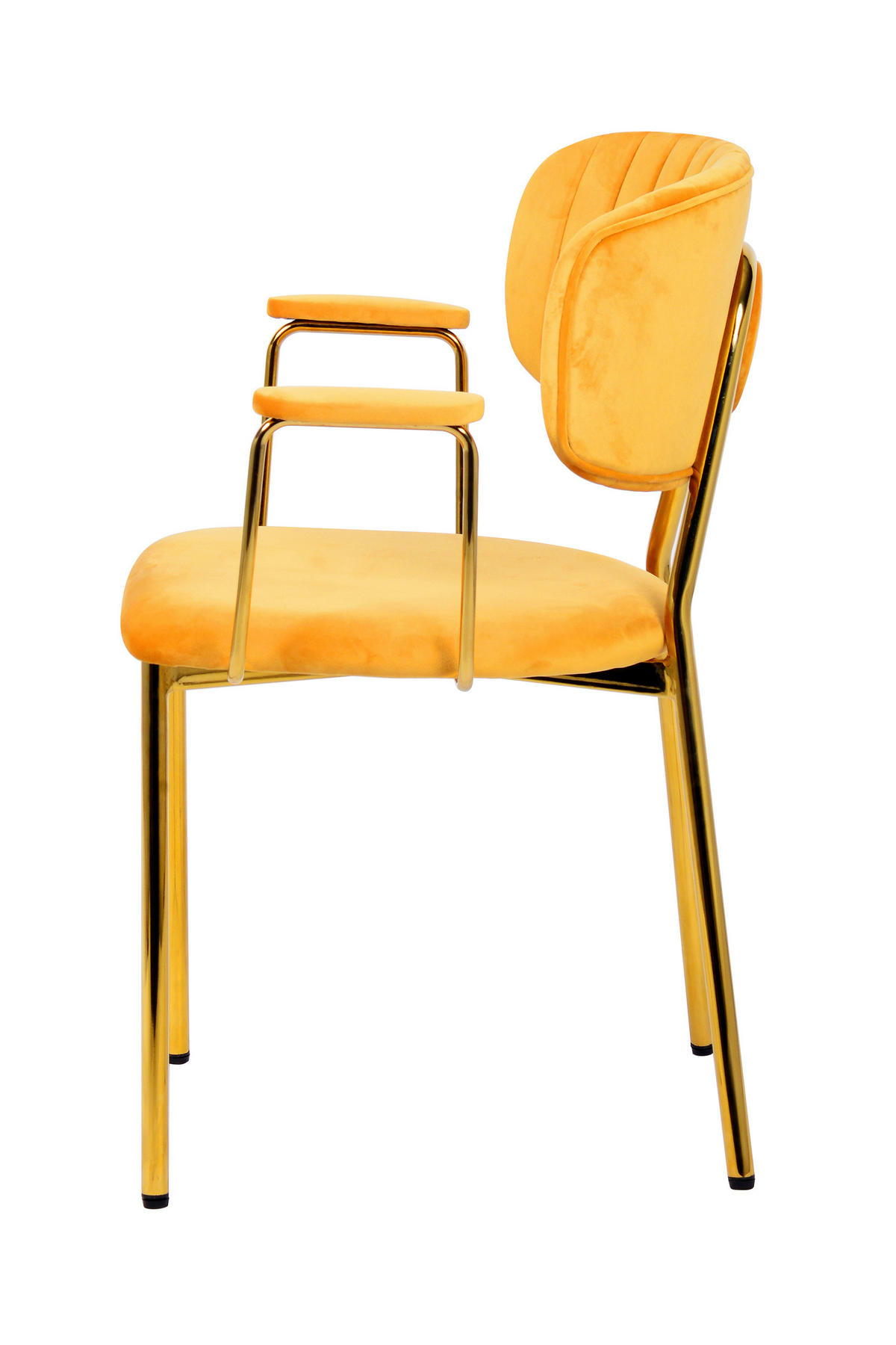 SADA STOLIČIEK S PODRÚČKAMI 2 kus - oranžová/zlatá, Modern, kov/textil (63/80/51cm) - MID.YOU