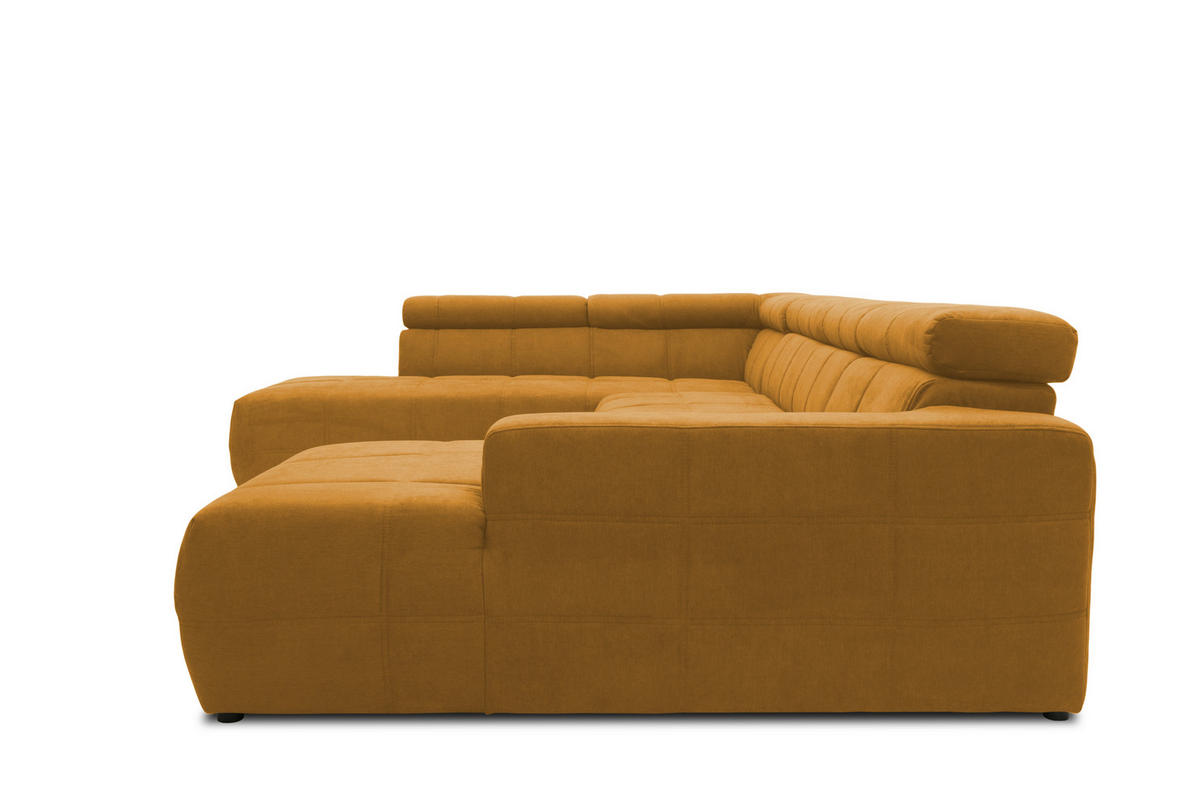 WOHNLANDSCHAFT Orange Mikrofaser  - Schwarz/Orange, Design, Kunststoff/Textil (228/359/175cm) - MID.YOU