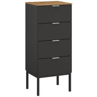 KOMMODE  in 40/100/42 cm  - Alufarben/Graphitfarben, Trend, Holzwerkstoff/Metall (40/100/42cm) - Stylife