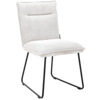 STUHL  in Eisen Feincord Metall, Textil  - Creme/Schwarz, Design, Textil/Metall (47/87/62cm) - Johann Jakob