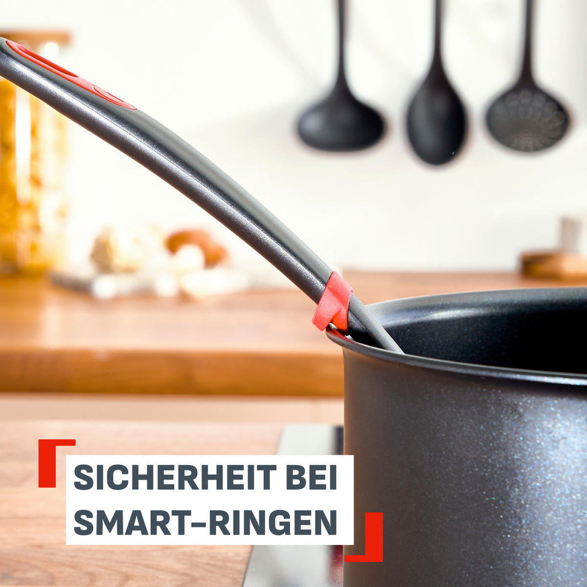 KÜCHENHELFERSET Ingenio  - Graubraun/Rot, Basics, Kunststoff - Tefal