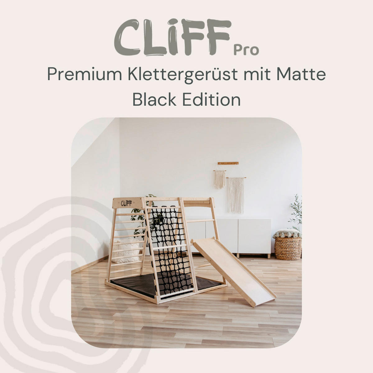 KLETTERGERÜST - Schwarz/Weiß, Basics, Holz (113/115/110cm) - CLIFF