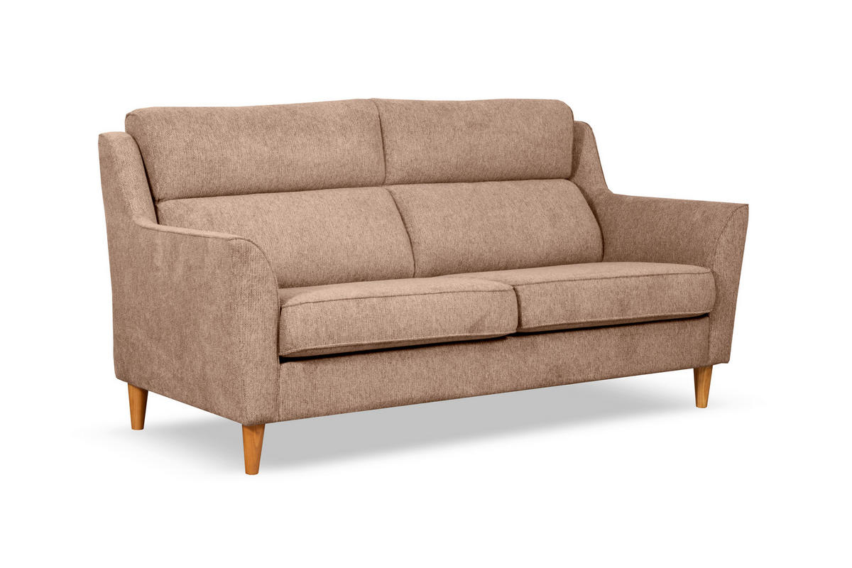 3-SITZER-SOFA NORDIC in Hellbraun  - Hellbraun, Design, Textil (199/96/88cm) - Livetastic