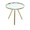 BEISTELLTISCH 42/42/40 cm Messingfarben rund  - Messingfarben, Design, Glas/Metall (42/42/40cm) - MID.YOU